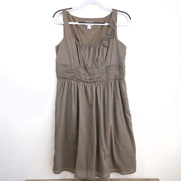 LOFT Gray Sleeveless Fit & Flair Midi Dress Size 8 - Picture 2 of 10